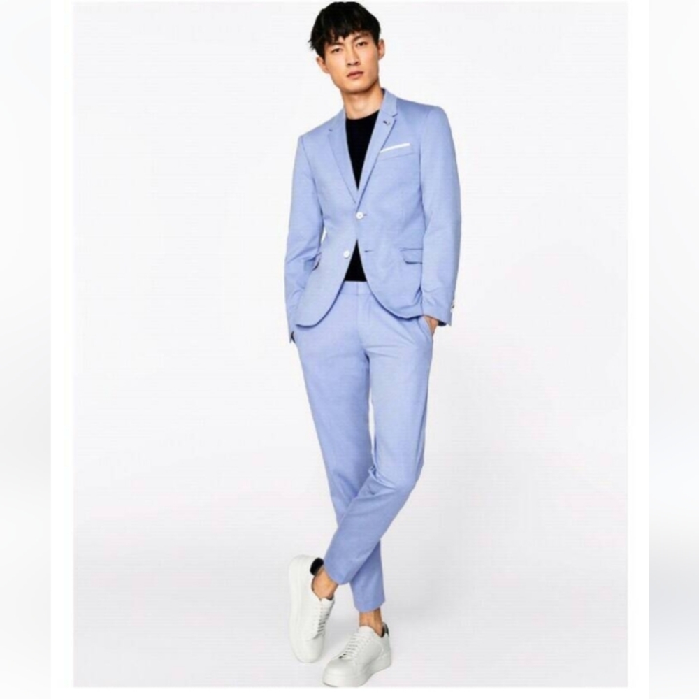 Zara Men's Knit Blazer set  With Textured Weave,Jacket, size 36,unisex,nautical